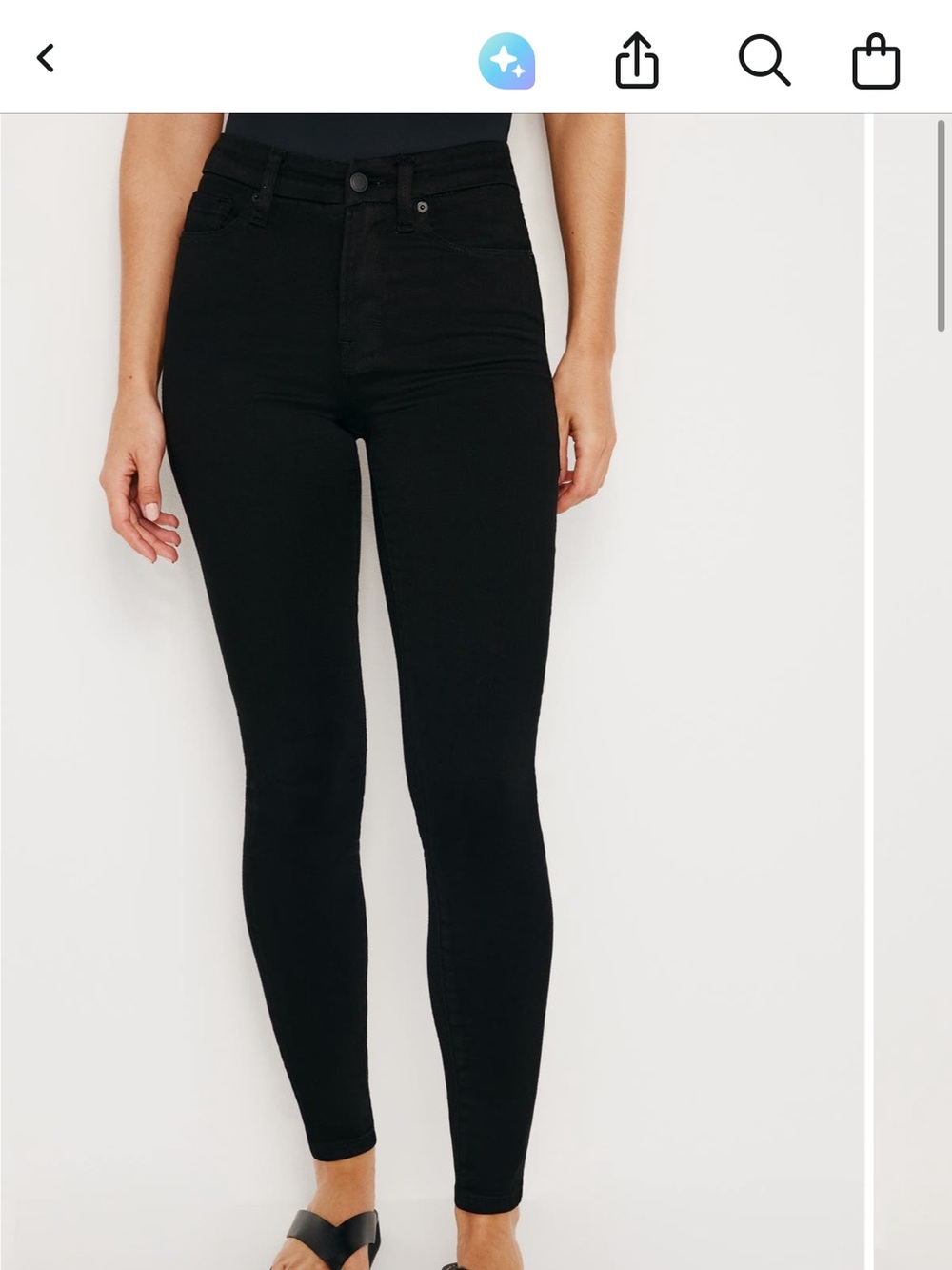 Well loved Good American Black High-Rise Skinny Jeans - Good Legs size 18